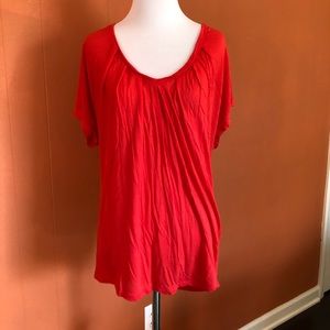 Anthropologie tissue tee dolman top red